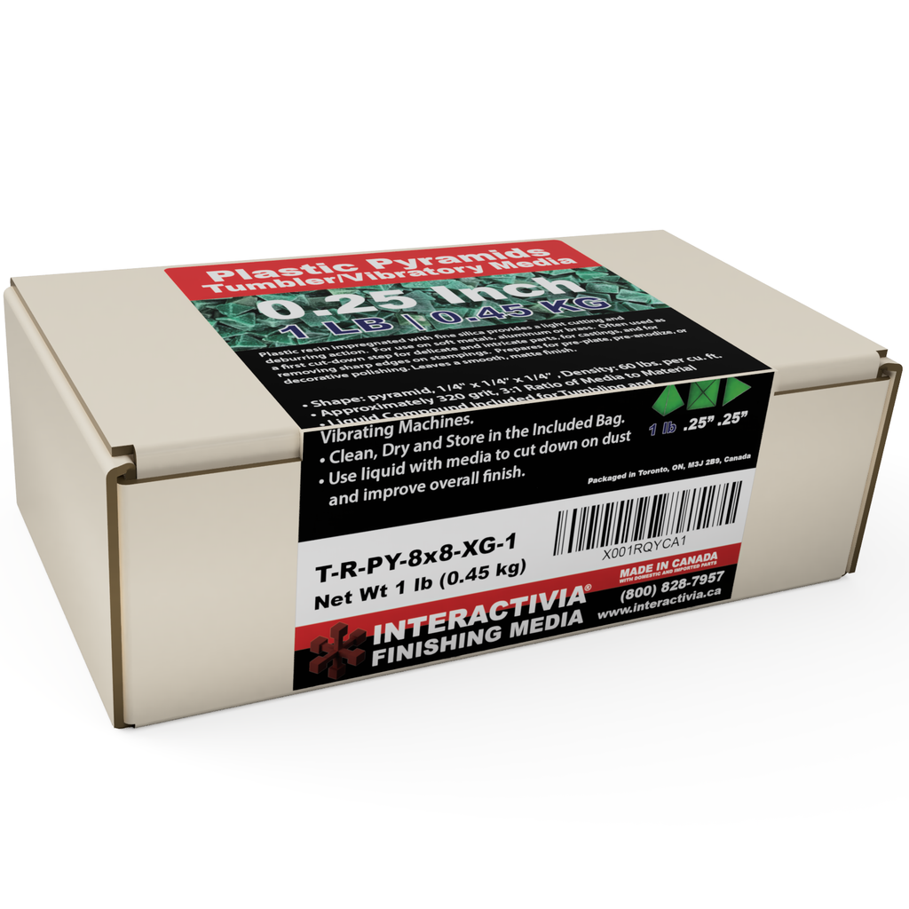 Resin 1/4" Green Pyramid Tumbling Media 1 lb Kit (XG Formula)