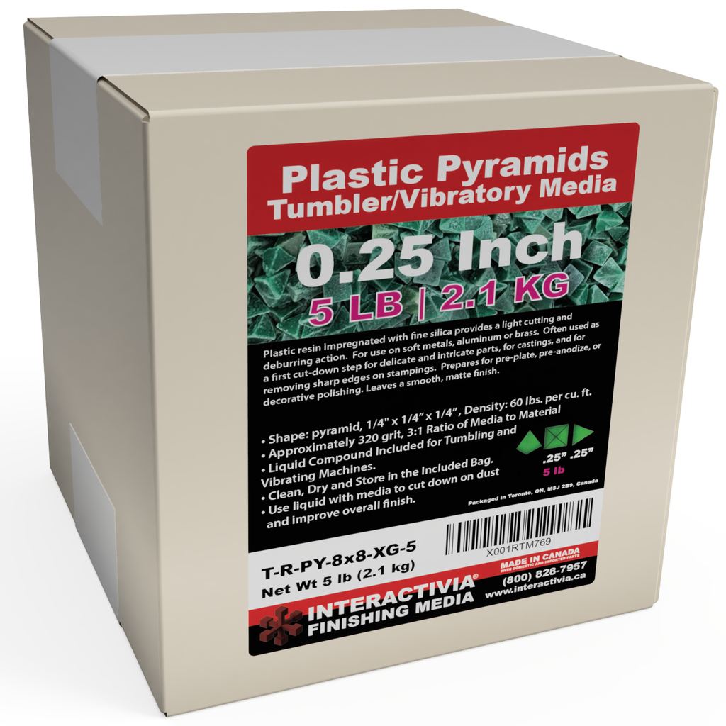 Resin 1/4" Green Pyramid Tumbling Media 5 lb Kit (XG Formula)