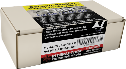 [T-C-ACTS-25x9-GC-1] Ceramic 1" Angle Cut Tri-Star Tumbling Media 1.2 lb Kit (GC Formula)