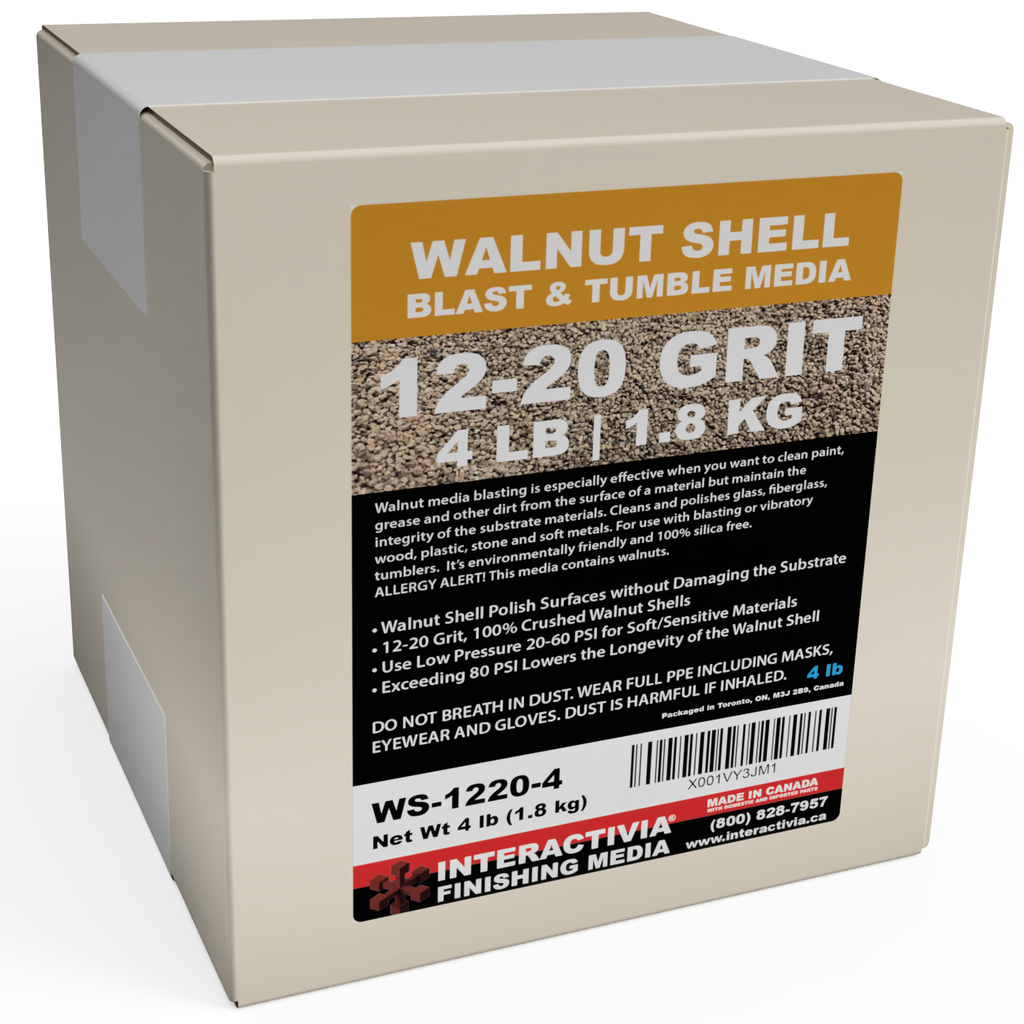 Walnut Shell #12-20 - 4 lb  Interactivia Blast and Tumble Finishing Media